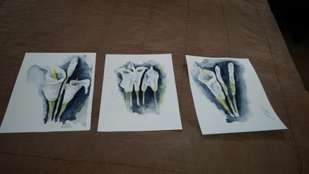 Watercolor painting, set of 3 or($20 each)