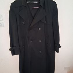 Men's Charles Klein Lined Trench Coat Size 42R Black