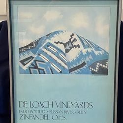 Set of 3 framed De Loach Vineyards Art Print Vintage $125 obo