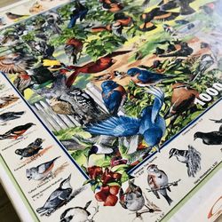 White Mountain BIRDS OF THE BACKYARD 1000pc Jigsaw Puzzle 2003, With Birds Names
