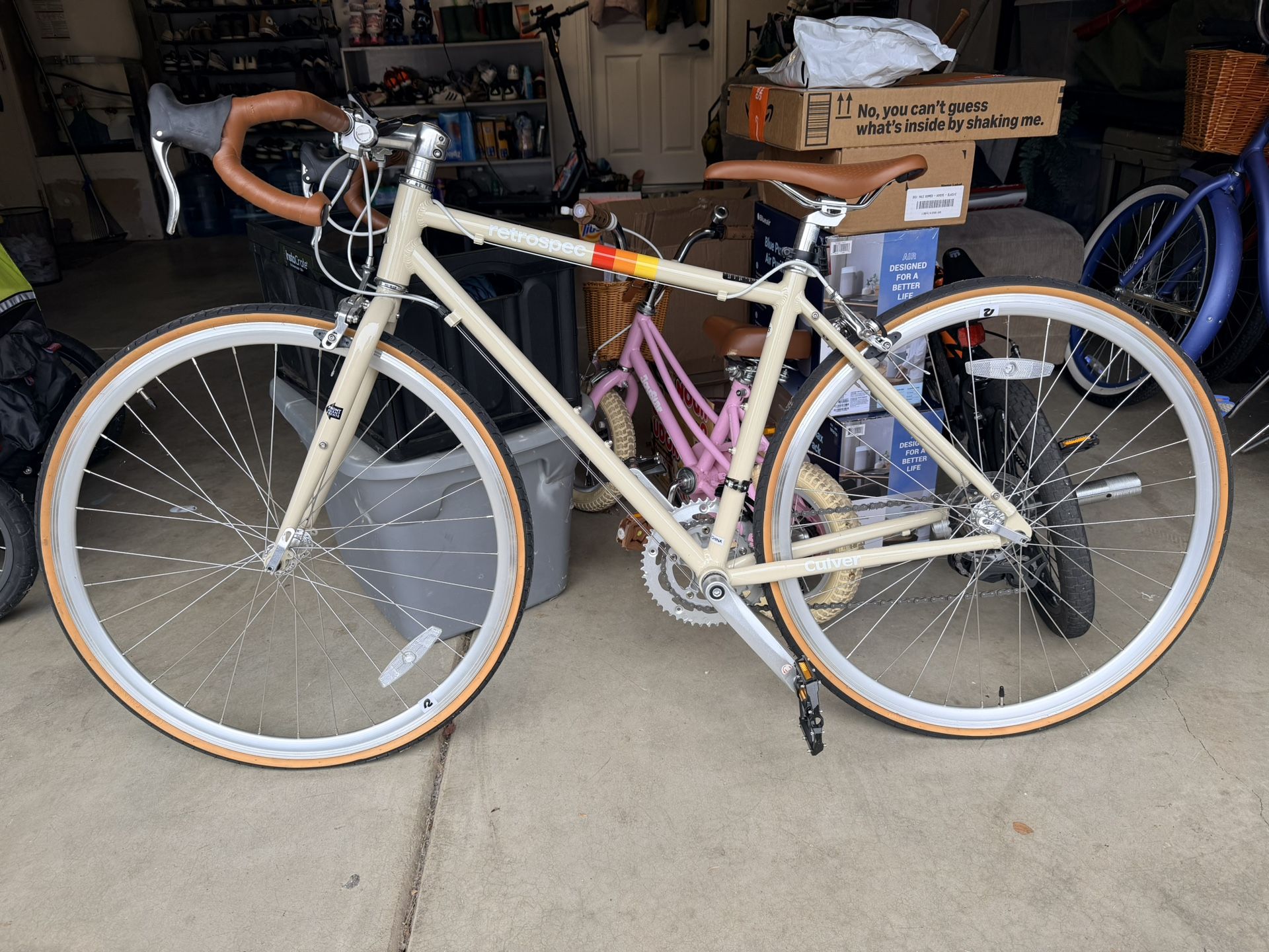 Retrospec 44” Road Bike - 14 Speed (Oat Color) with New Helmet for Sale ...