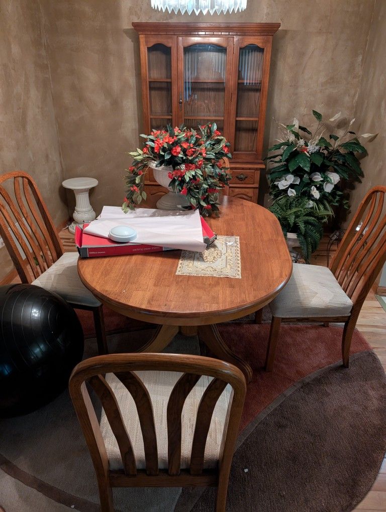 Dinning Table with 4 Chairs & China Cabinet 