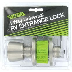 Valterra L32CS000 Knob/Lever Stainless Lockset with 1-Piece Latch housing with 1/2 Inch Latch Bolt, (Pack of 1)