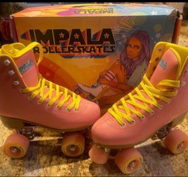 Impala, pink and yellow rollerskates