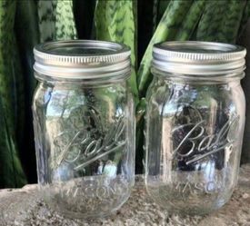 (2) mason jars, 16 oz