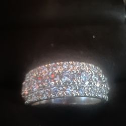 Custom Lab Diamond Ring 4 Carats In Silver