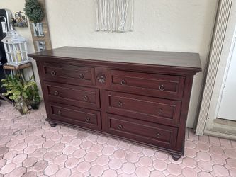 Solid Wood Dresser And Night Table Imported From Bali As Is