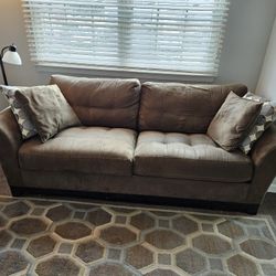 Brown Sofa Couch Pull Out Bed
