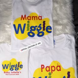 Custom Wiggle themed family birthday shirts ✨Message me if you want to order your custom shirts 