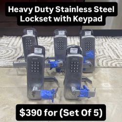 Heavy Duty Stainless Steel Lockset With Keypad (Set Of 5) Pickup Today!