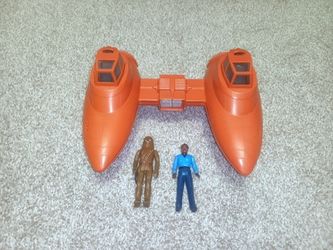 Star Wars Original Cloud Car With Lando and Chewbacca Figures See Pics