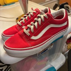 Red old skool vans