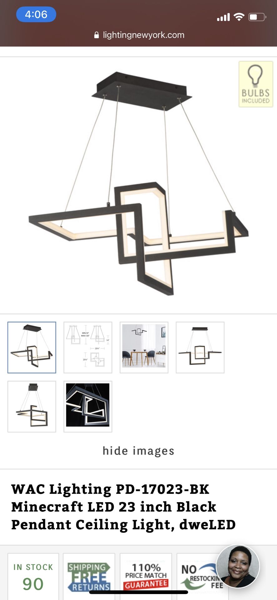 WAC MODERN CHANDELIER 