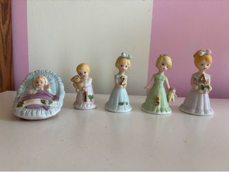 1980's Enesco Growing Up Birthday Girls Figurine- Vintage