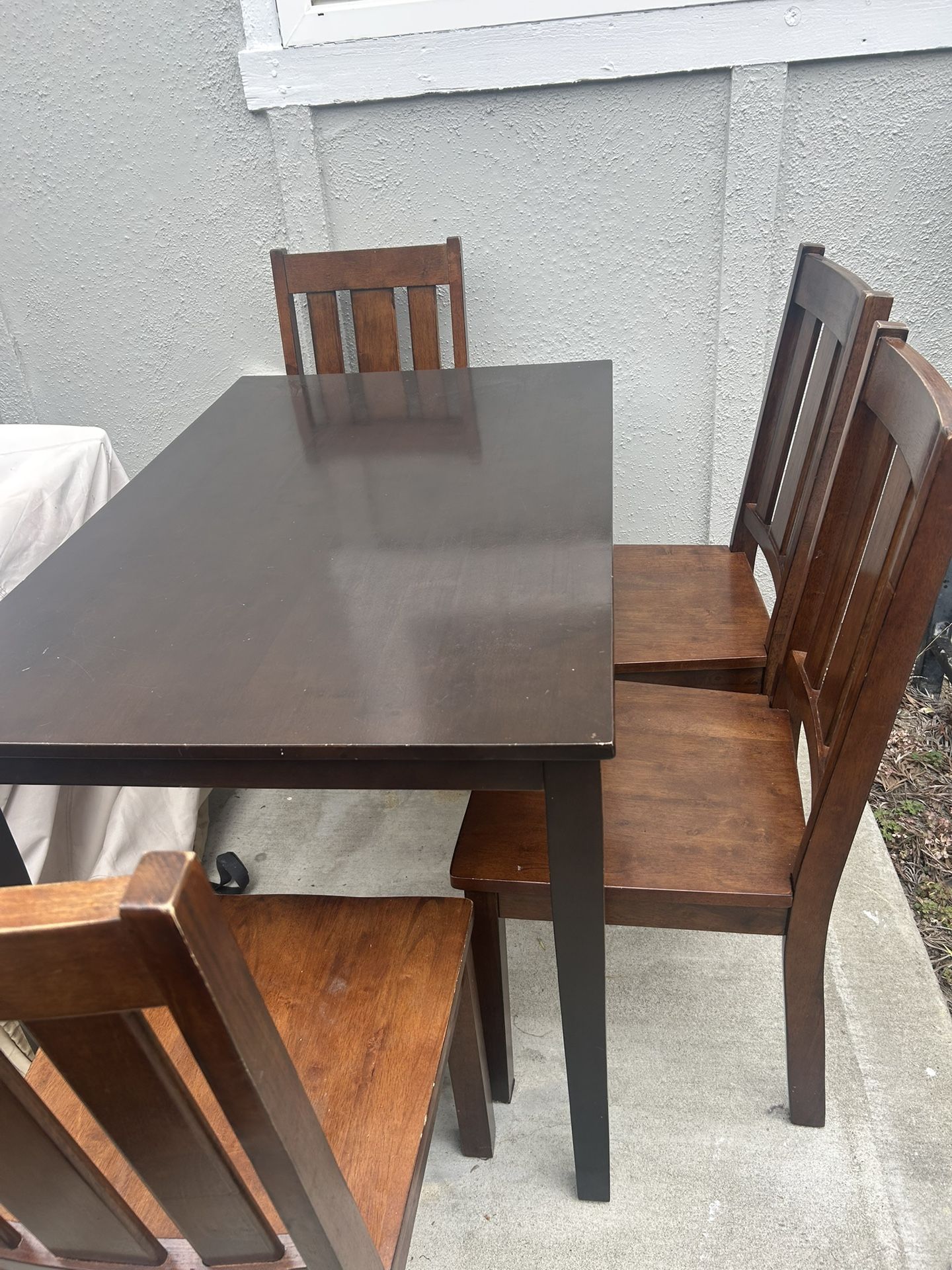 Brown Dining Table And 4 Chairs