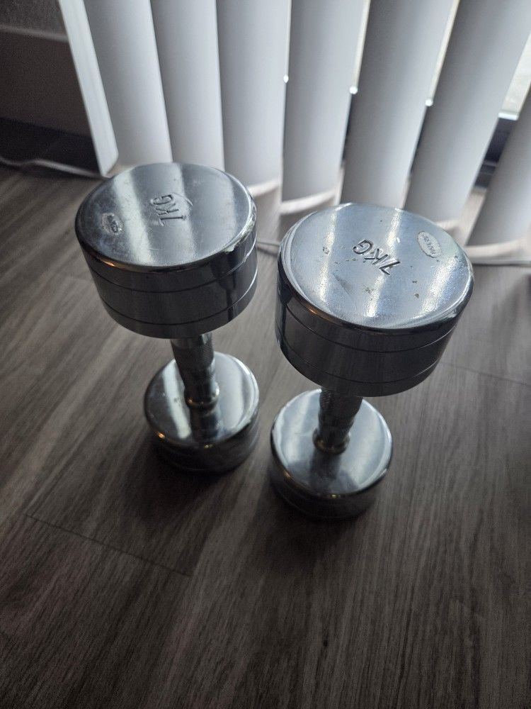 7kg Chrome Dumbbells 