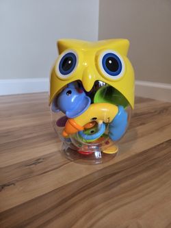 Baby Teether Rattles Set with Storage Container 