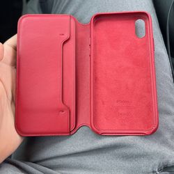 iPhone X -XS  Leather Wallet Case. (product Red) 