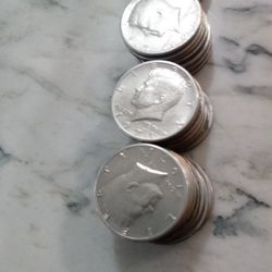 Vintage 25 HALF  OF DOLLARS 40% SILVER KENNEDY 1971