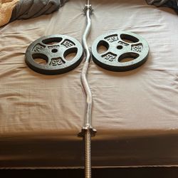Weights And Curl Bar