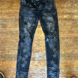 Amiri Chemist Leather star, aged jeans Size 31 Fit Like 29 