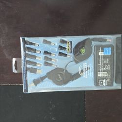 ReTrak Retractable Universal 65W Laptop Charger with 13 Adapter Tips 