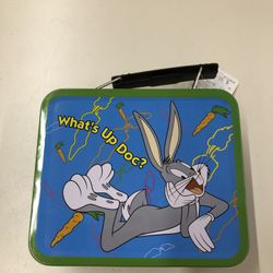 Vintage Bunny "What's Up Doc" MINI Lunch Box Tin Empty 5" X 5.5" X 2.25"