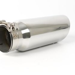 KHK 3" To 4" Exhaust Tip - 12" Long Diesel Exhaust Tips,3" Inlet 4" Outlet Stainless Steel Bolt-On With Clamp Angle Cut Truck Tailtip, Universal Fit F