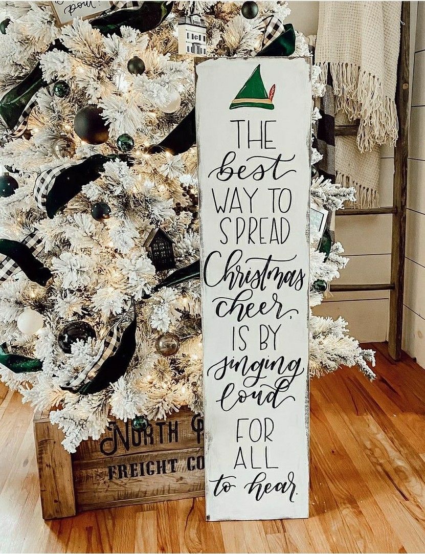 Farmhouse Christmas Outdoor Indoor Elf Welcome Signs Decor