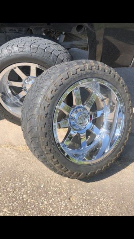 5 RIMS 22S ON 35S 6 LUG UNIVERSAL RINES 22 UNIVERSALES WHEELS CHROME ...