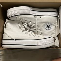 White Converse Platforms