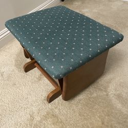 Upholstered Teal Ottoman Glider Rocker Footstool Baby Nursery 20''x16''x13''