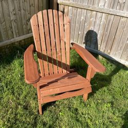 Folding Adirondack Chair Half Assembled Lounge Chair Outdoor Wooden Patio Chair for Lawn Garden Backyard Deck Fire pit Pool Beach 350lb Weight Capacit