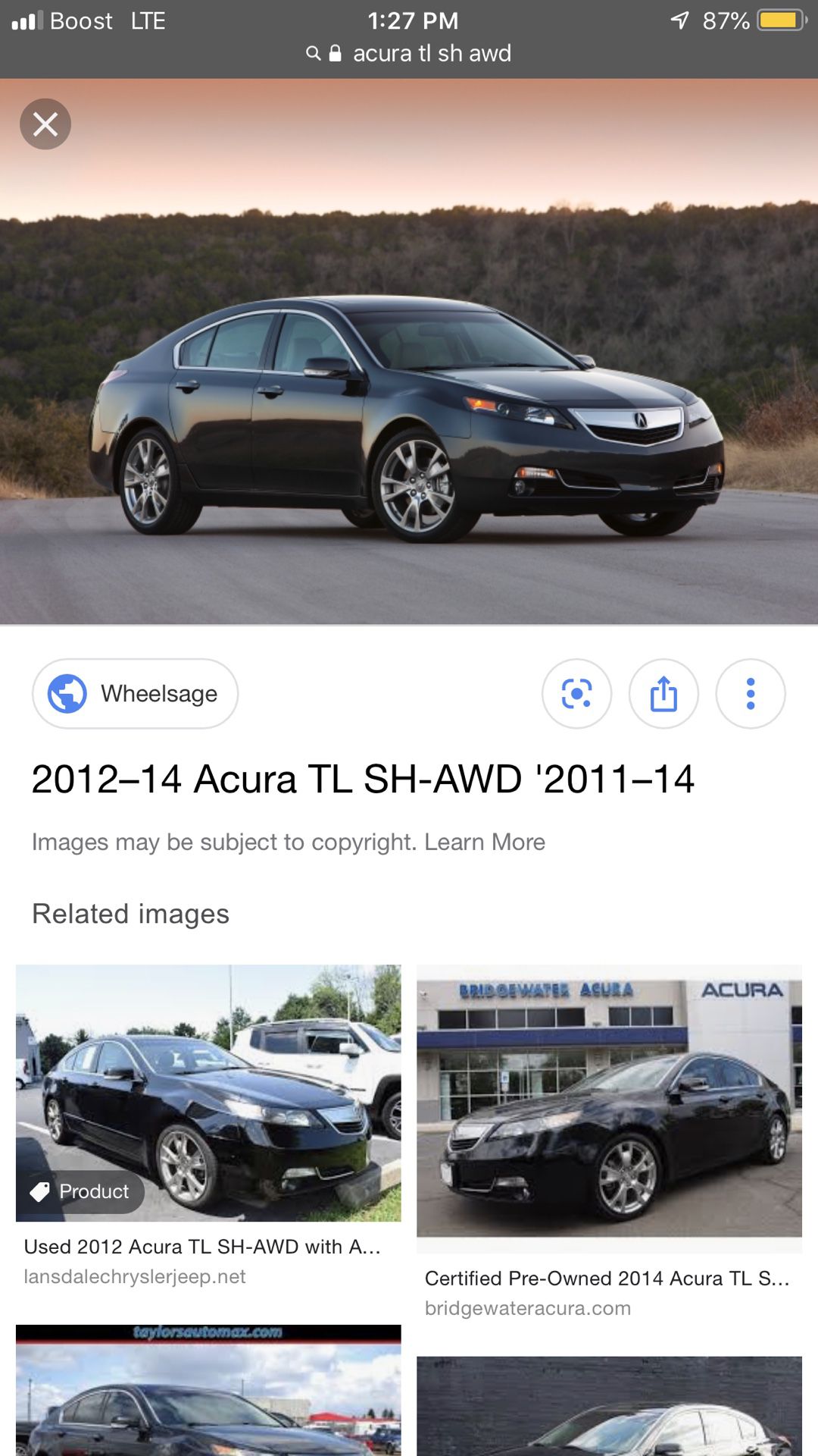 Looking to buy used Acura TL sh awd for sell