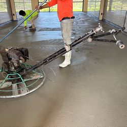 Pouring Concrete and Stamp