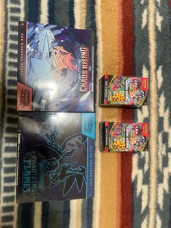 Pokémon etbs and booster bundle and 6 pk phantasmal pack