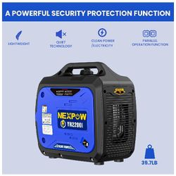 NexPow YH2200i 2250 watt Quiet Technology Gas Generator 2250w Inverter easy start + 4 Year Protection