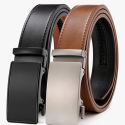 CHAOREN Leather Ratchet Belt Men 2 Pack - Customizable Fit, Effortless Style (35mm)