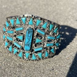 Old Indian Mexican Bracelet Cuff Turquoise 