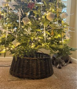 Celebrate It Tree Skirt Wicker Christmas Tree Collar
