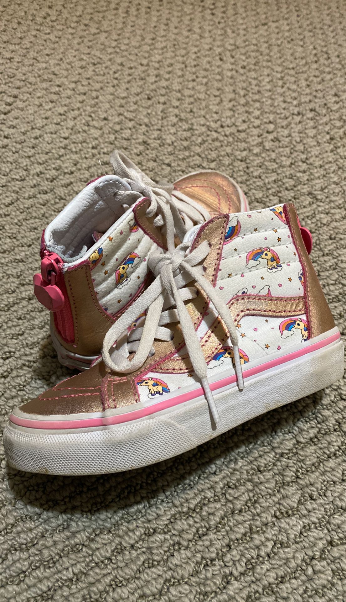 Girls size 10.5 Vans Unicorn High Top Shoes