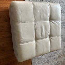 White leather ottoman coffee table