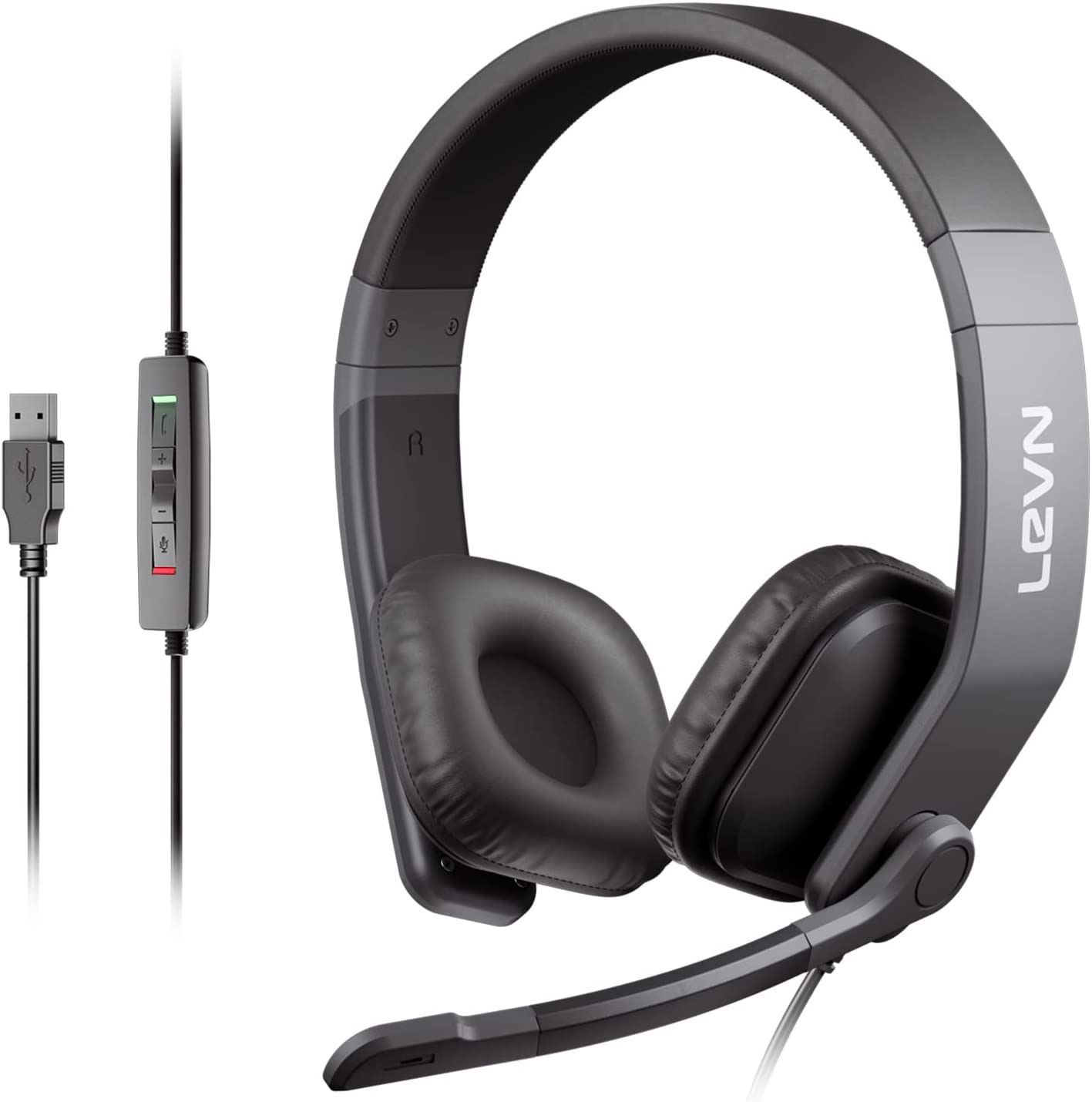 Wired Headset, USB Headset with Microphone for PC with Noise Cancelling