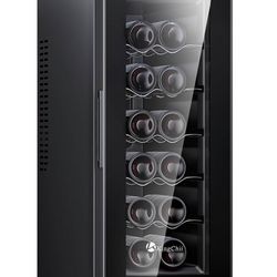 Brand new in the box- KingChii 12 Bottle Thermoelectric Wine Cooler Refrigerator Advanced Cooling Technology, Tempered Glasst & Sainless Steel For Red