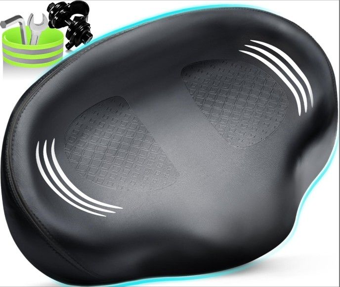 Oversized Bike Seat, Bicycle Seat for Women Men Extra Comfort Wide, Comfortable Universal Fit