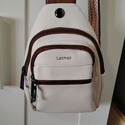 LatMap Crossbody Shoulder Tote/ Fanny Pack Travel Purse Faux Leather