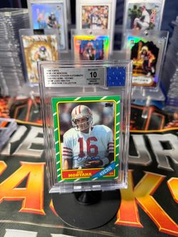 1986 Topps Joe Montana Autograph BGS 10 Game-Used Swatch