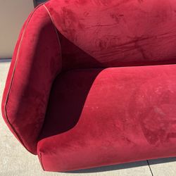 Good Condition Red VELVET Couch 