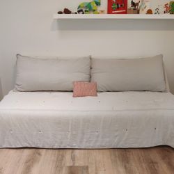 Beige sofa bed, very comfortable 