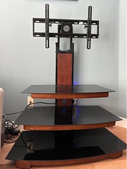 TV Stand with 3 Glass Shelves - Like New!